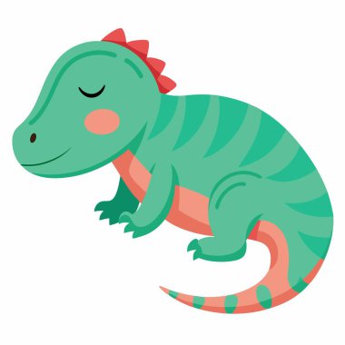 Chuckwalla iguana kawaii 'de yatıyor. Yapay zeka görüntü oluşturdu. Clipart çizgi film deisgn simgesi