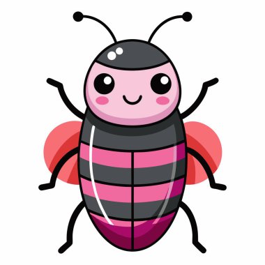 Click Beetle bug flies kawaii. AI generated image. Clipart cartoon deisgn icon clipart