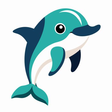 Commerson Dolphin uyuyor Kawaii. Yapay zeka görüntü oluşturdu. Clipart çizgi film deisgn simgesi