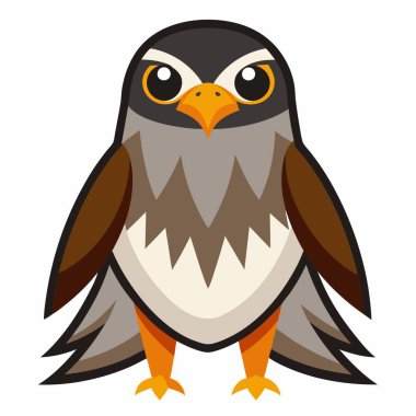 Coopers Hawk Kuş Dansı Kawaii. Yapay zeka görüntü oluşturdu. Clipart çizgi film deisgn simgesi