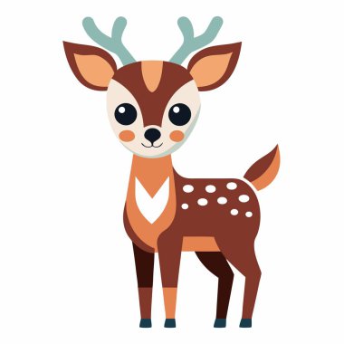 Kuzen Deer, Kawaii 'yi temsil ediyor. Yapay zeka görüntü oluşturdu. Clipart çizgi film deisgn simgesi