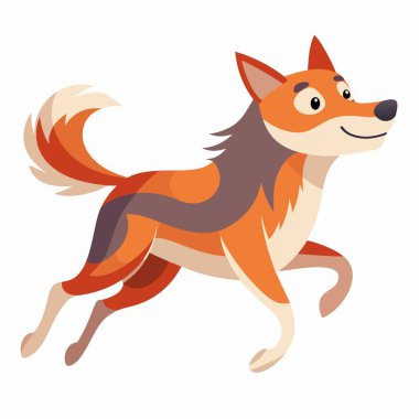 Coydog dog kawaii uçurur. Yapay zeka görüntü oluşturdu. Clipart çizgi film deisgn simgesi