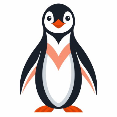 Crested Penguen Stay Kawaii. Yapay zeka görüntü oluşturdu. Clipart çizgi film deisgn simgesi