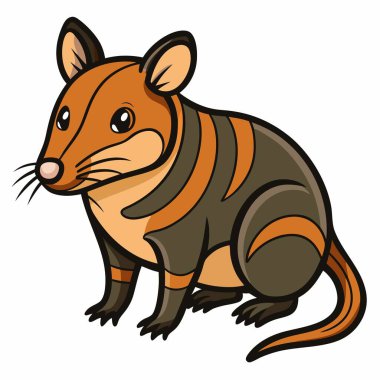 Cuban Solenodon rodent looks kawaii. AI generated image. Clipart cartoon deisgn icon clipart