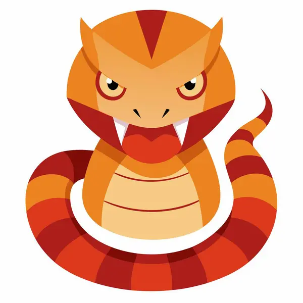 stock vector Copperhead snake angry kawaii. AI generated image. Clipart cartoon deisgn icon