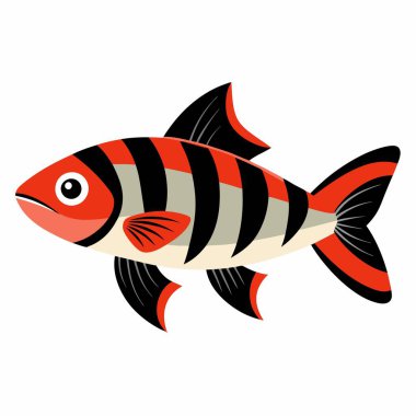 Danios fish stay kawaii. AI generated image. Clipart cartoon deisgn icon clipart