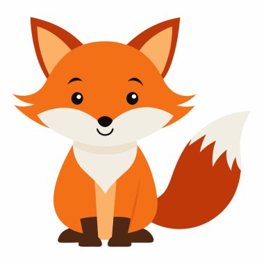 Darwin Fox, Kawaii dansı yapıyor. Yapay zeka görüntü oluşturdu. Clipart çizgi film deisgn simgesi