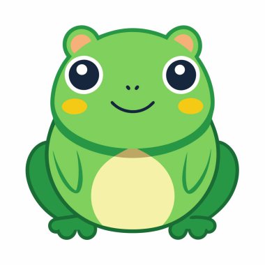 Darwin Frog, Kawaii 'yi temsil ediyor. Yapay zeka görüntü oluşturdu. Clipart çizgi film deisgn simgesi