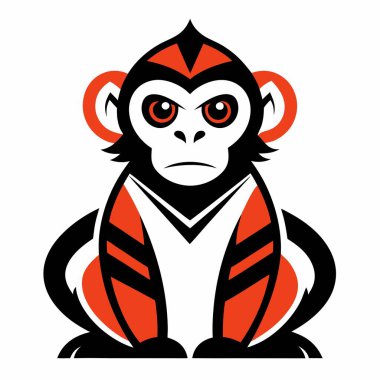 De Brazzas Monkey ağlar kawaii. Yapay zeka görüntü oluşturdu. Clipart çizgi film deisgn simgesi