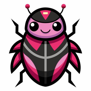 Deathwatch Beetle bug sleeps kawaii. AI generated image. Clipart cartoon deisgn icon clipart