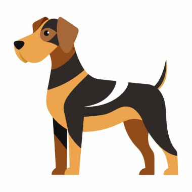 Deutsche Bracke dog stands kawaii. AI generated image. Clipart cartoon deisgn icon clipart