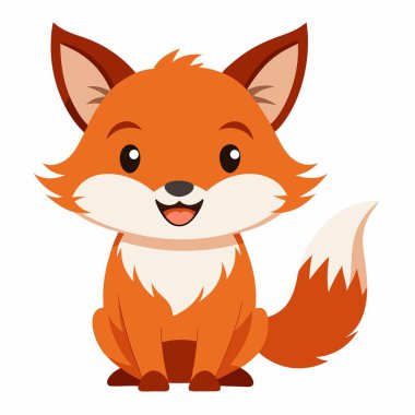 Dhole fox gülümsedi kawaii. Yapay zeka görüntü oluşturdu. Clipart çizgi film deisgn simgesi