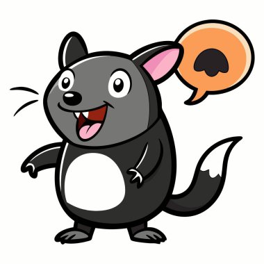 Dibbler rodent speaks kawaii. AI generated image. Clipart cartoon deisgn icon clipart