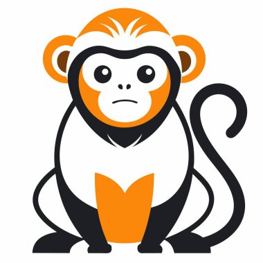 Douc Monkey, Kawaii 'ye benziyor. Yapay zeka görüntü oluşturdu. Clipart çizgi film deisgn simgesi