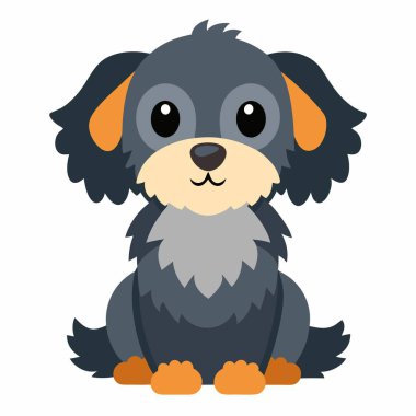 Doxiepoo dog sits kawaii. AI generated image. Clipart cartoon deisgn icon clipart