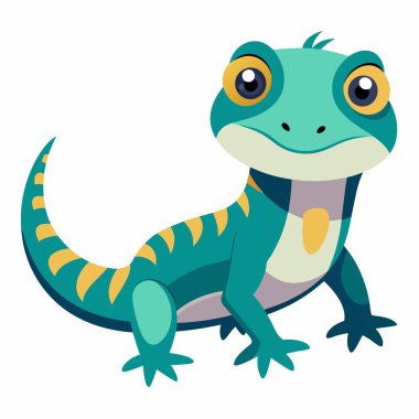 Kawaii 'yi Draco Kertenkelesi yönetiyor. Yapay zeka görüntü oluşturdu. Clipart çizgi film deisgn simgesi