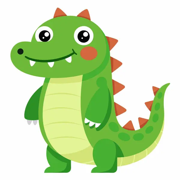 stock vector Cuviers Dwarf Caiman smiles kawaii. AI generated image. Clipart cartoon deisgn icon