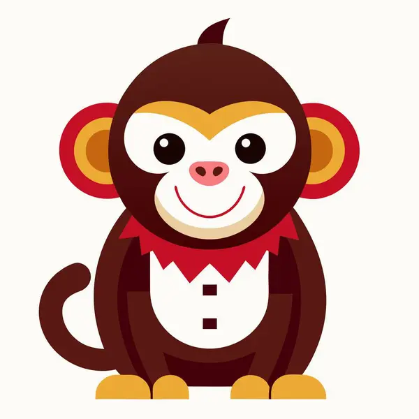 stock vector De Brazzas Monkey stay kawaii. AI generated image. Clipart cartoon deisgn icon