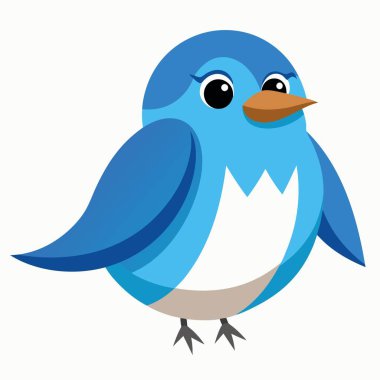 Doğu Bluebird, Kawaii 'ye benziyor. Yapay zeka görüntü oluşturdu. Clipart çizgi film deisgn simgesi