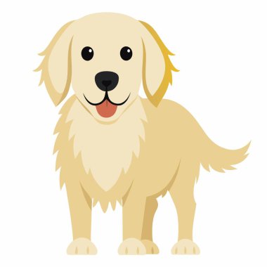 İngiliz Krem Retriever köpeği Kawaii diye bağırıyor. Yapay zeka görüntü oluşturdu. Clipart çizgi film deisgn simgesi