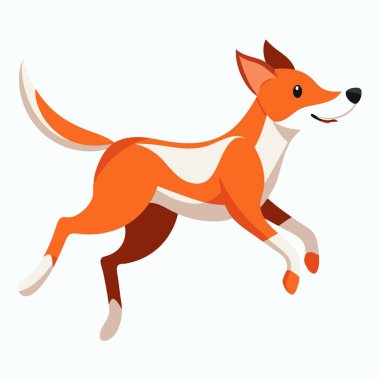İngiliz Foxhound köpeği Kawaii 'ye atladı. Yapay zeka görüntü oluşturdu. Clipart çizgi film deisgn simgesi