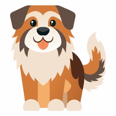 Estrela Dağ Köpeği Kawaii 'ye gülüyor. Yapay zeka görüntü oluşturdu. Clipart çizgi film deisgn simgesi