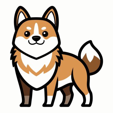 Formosan Dağı Köpeği Kawaii uyur. Yapay zeka görüntü oluşturdu. Clipart çizgi film deisgn simgesi