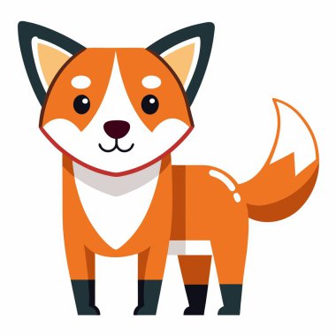 Foxhound dog, Kawaii 'de oturur. Yapay zeka görüntü oluşturdu. Clipart çizgi film deisgn simgesi