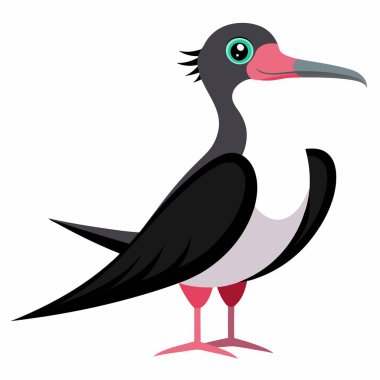 Frigatebird, Kawaii 'yi temsil ediyor. Yapay zeka görüntü oluşturdu. Clipart çizgi film deisgn simgesi