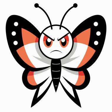 Fritillary Butterfly kızgın kawaii. Yapay zeka görüntü oluşturdu. Clipart çizgi film deisgn simgesi