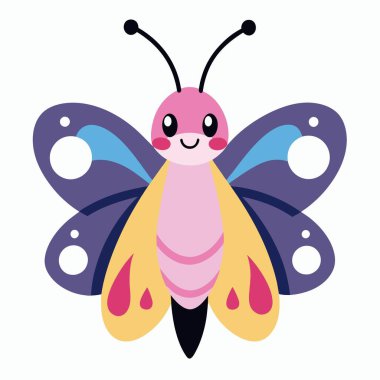 Fritillary Butterfly ağlar kawaii. Yapay zeka görüntü oluşturdu. Clipart çizgi film deisgn simgesi