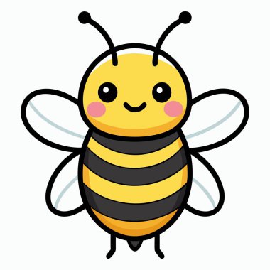 Furrow Bee, Kawaii 'yi deviriyor. Yapay zeka görüntü oluşturdu. Clipart çizgi film deisgn simgesi