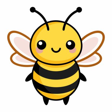 Furrow Bee looks kawaii. AI generated image. Clipart cartoon deisgn icon clipart