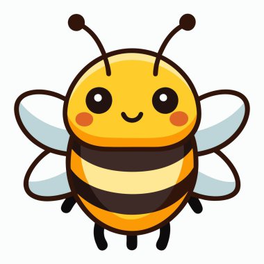 Furrow Bee kawaii diye bağırıyor. Yapay zeka görüntü oluşturdu. Clipart çizgi film deisgn simgesi