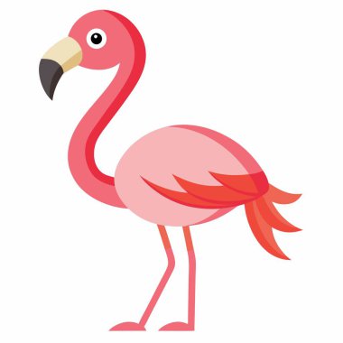 Galapagos Flamingo kuşu Kawaii 'ye benziyor. Yapay zeka görüntü oluşturdu. Clipart çizgi film deisgn simgesi