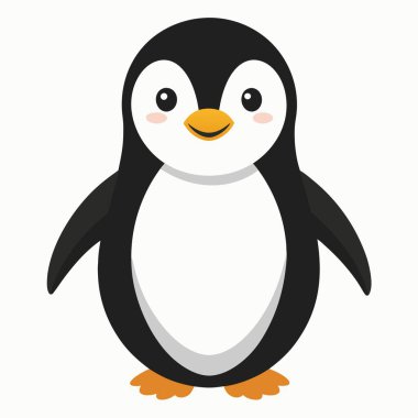 Galapagos Pengueni Kawaii 'ye gider. Yapay zeka görüntü oluşturdu. Clipart çizgi film deisgn simgesi