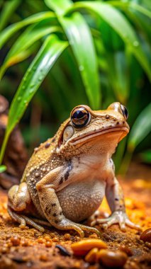 Çöl Yağmuru Kurbağası ormanda duruyor. Yapay zeka fotoğraf üretti. 4K Portre Öngörünüm 8K. HD Resim Arkaplanı