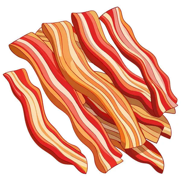 stock vector Bacon Strips Arranged on a White Background. AI generated. Vector icon