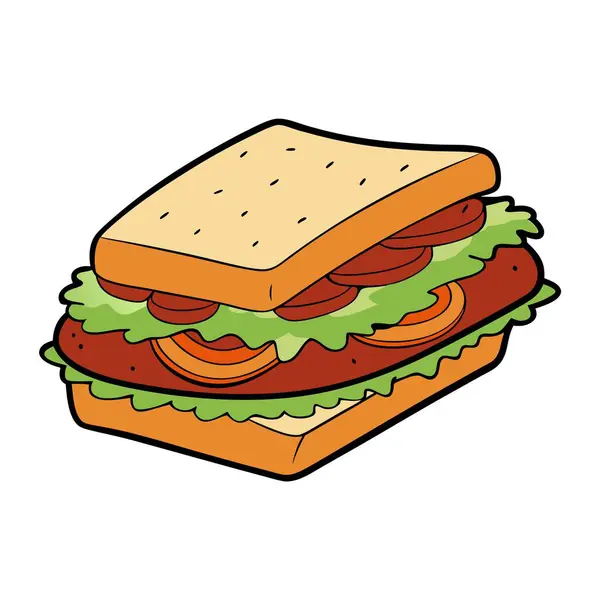 stock vector A classic BLT sandwich with crispy bacon.. AI generated. Vector icon