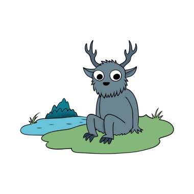 A mythological creature or evil spirit originating from Algonquian . AI generated. Vector icon clipart