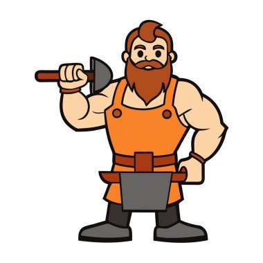 Forger of the Gods. Hephaestus. the Mighty God of Blacksmiths and . AI generated. Vector icon clipart