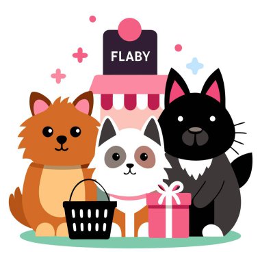 Black Friday concept illustration created with technology cute fluffy . AI generated. Vector icon clipart