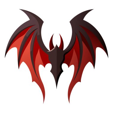 Demon wings isolated on transparent background - . AI generated. Vector icon clipart