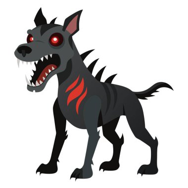 Scary zombie dog on transparent background png. AI generated. Vector icon clipart