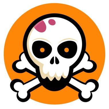 Skull and bones. halloween and day of the dead. AI generated. Vector icon clipart