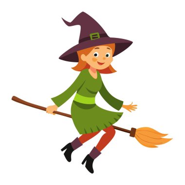 Witch Broom Isolated on Transparent Background. AI generated. Vector icon clipart