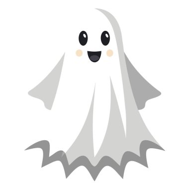 White sheets ghost or cloth ghost dress up for Halloween festival . AI generated. Vector icon clipart