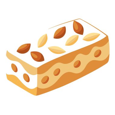 A nougat. typical dessert of the Christmas holidays in Spain. made with almonds.. AI generated. Vector icon clipart