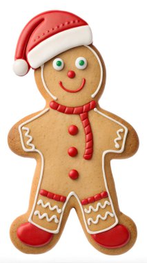 Traditional Christmas cookie - gingerbread man. isolated on transparent background. . AI generated photo. 4K. HD Image Background clipart