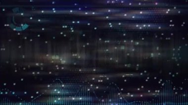 Parlak çizgiler ve noktalarla soyut arkaplan